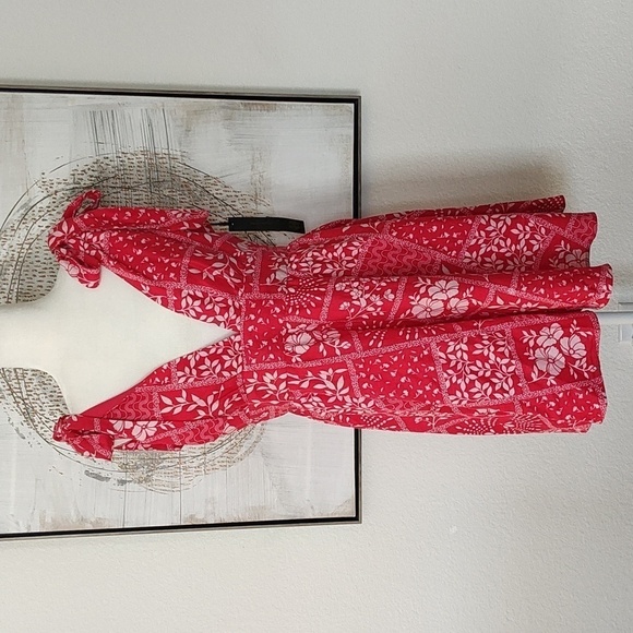 New House of Harlow Red Summer Dress Size M - Picture 3 of 10